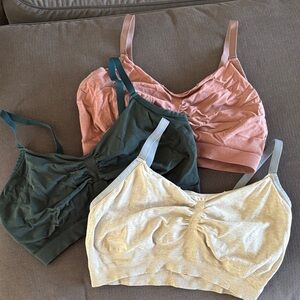 Kindred Bravely bamboo nursing/pumping Bra Set in Pink, Green, and Cream